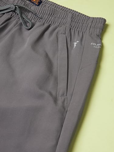 Image of TECHNOSPORT Mens Regular Fit Solid Woven Track Pant for Activewear, Regular Use and Quick Dry, (Non- Stretchable)