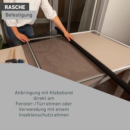 Windhager Insektenschutz Fliegengitter Insektenschutzgewebe aus hochwertigem Fiberglas, Maschenfest verschweißt, UV-beständig, anthrazit, 100 x 250 cm