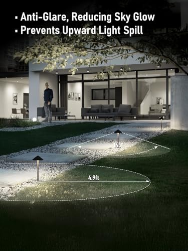Image of LEONLITE 4-Pack LED Low Voltage Landscape Path Lights, 12-24V AC /DC, 5000K