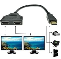 HDMI-Kabel-Splitter, 1080P HDMI-Stecker auf Dual-HDMI-Buchse, 1-auf-2-Wege-Splitter-Kabel-Adapter, Konverter für HDTV/DVD-Player/PS3 und die meisten LCD-Projektoren