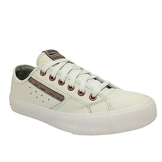 Tênis Em Couro Coca Cola CC2245 - Masculino - Branco - Casual - Moderno - Caminhada - Leve - Cano Baixo - Cadarço - Liso - Couro - Borracha - EVA - Sapato - Tudo - Tamanhos Vários Disponíveis