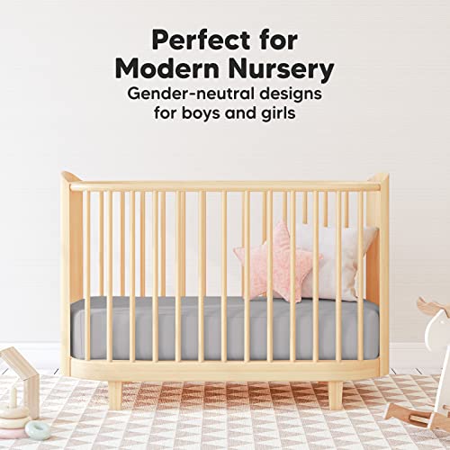 2-Pack Mini Crib Sheets, Pack And Play Sheets Fitted - Pack N Play Sheets, Organic Fitted Crib Sheet For Pack And Play Mattress, Playard Baby Crib Sheets, Crib Sheets Neutral For Boys,Girls (Steel) #TOP7