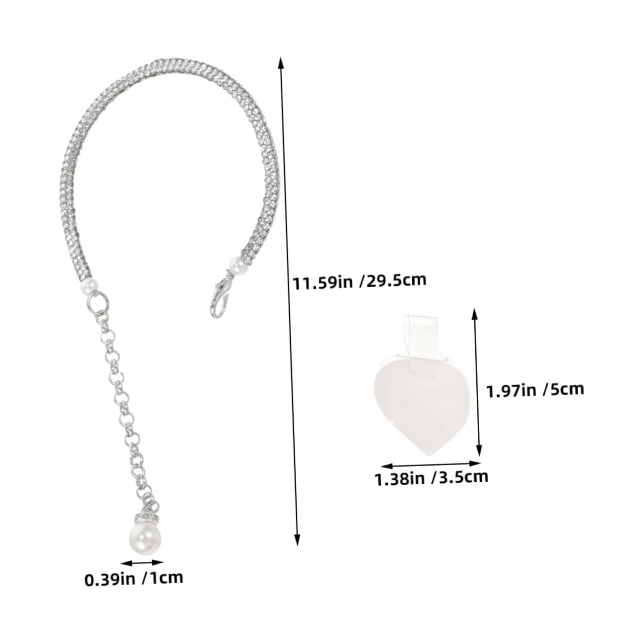 LIFKOME Stylish Rhinestone Heel Straps Secure and Anti-drop for Women's High Heels Detachable Shoelaces Pearl Detail 2 Pairs