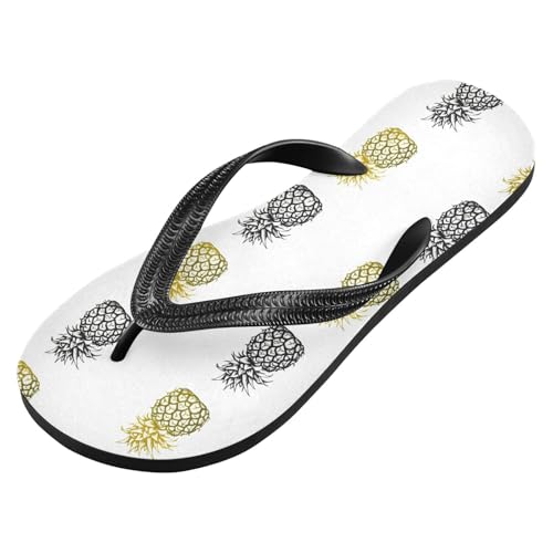 Pineapple Black Fruit Flip Flops for Beach Thong Sandals Anti-slip Lightweight Shower Shoes for House Indoor Outdoor2