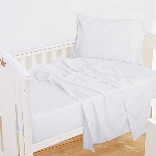 NTBAY 3-Piece Microfiber Toddler Sheet Set, Solid Crib Fitted Sheet Flat Sheet