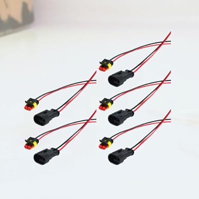 Beaupretty Waterproof Electrical Connector Plug Car Connector Wire 5pcs with Wire Harness Copper Material for Scooter and Truck Terminal Socket Kit