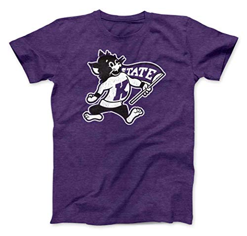 Kansas State University Shirt Wildcats Apparel K-State Vintage Fighting Willie Super Soft Heather Purple Tshirt (Large)