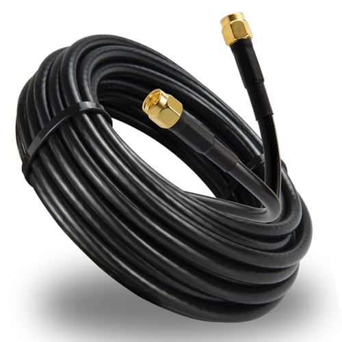 Boobrie BMR200 Upgraded SMA Male to SMA Male Cable 16.4ft LMR200 Equivalent SMA Extension Coaxial Cable 50 Ohm Ultra Low Loss for WiFi, 4G/5G LTE, GPS, RF Radio, Better Than RG5