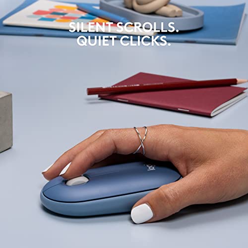 Logitech 910-006660 Pebble Wireless Mouse With Bluetooth Or 2.4 Ghz Receiver, Silent, Slim Computer Mouse thumb #2