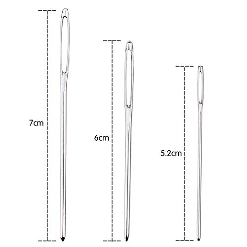 Outus Large-Eye Blunt Needles Steel Yarn Knitting Needles Sewing Needles, 9 Pieces (Silver) #TOP3