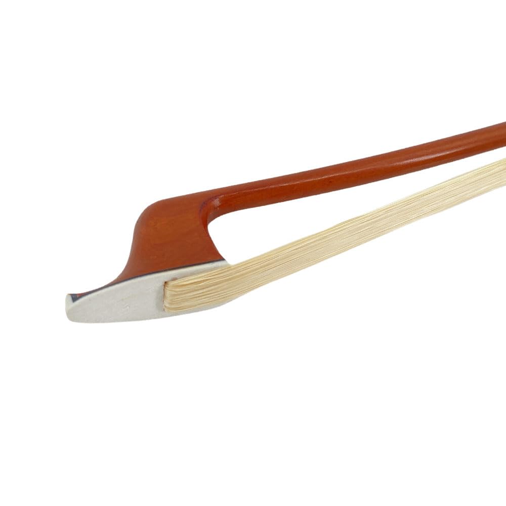 Archetto per contrabbasso 3/4 stile francese in legno di Brasile con rana in ebano naturale Mongolia Bow Hair ben bilanciato