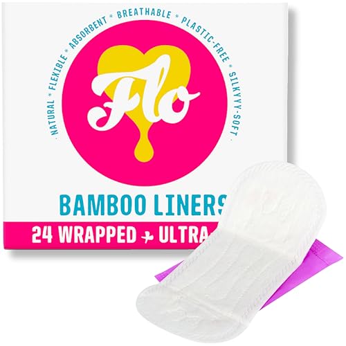 FLO - Organic Bamboo Daily Panty Liners, Plant-Based Cotton, Biodegradable, Leak-Busting Protection, Black-and-Woman-Owned, Women, Feminine Hygiene, Compostable, Individually Wrapped, (24 Count)