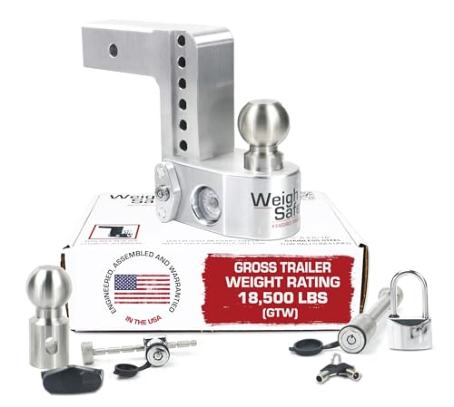 Weigh Safe Aluminum Trailer Hitch, 2.5' Receiver, 6' Drop, 4-Piece Lock