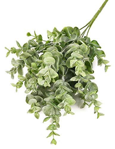 Flojery 4Pcs Artificial Eucalyptus Plant Fake Silver Dollar Eucalyptus Branches Greenery Wedding Jungle Theme Party Home Decor (Green) #TOP1