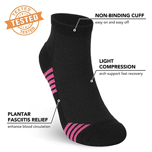 Image of 5 Pairs Copper Compression Socks for Women & Men - Ankle Plantar Fasciitis Arch Support Running Socks for Athletic