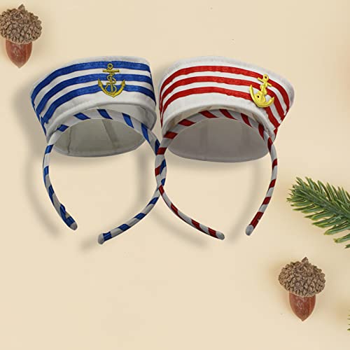 Avmbc Sailor Hat Headband Captain Hat Headband ​Dress Up Mini Hat Headbands For Halloween Yacht Cruise Line Theme Party Cosplay Costume Accessory #TOP2