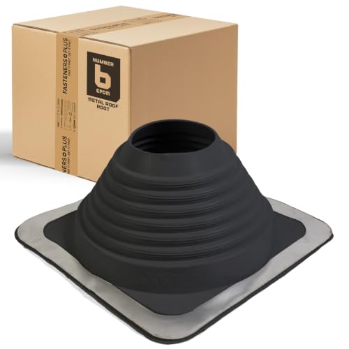 Fasteners Plus #6 Square EPDM Metal Roof Pipe Flashing Boot