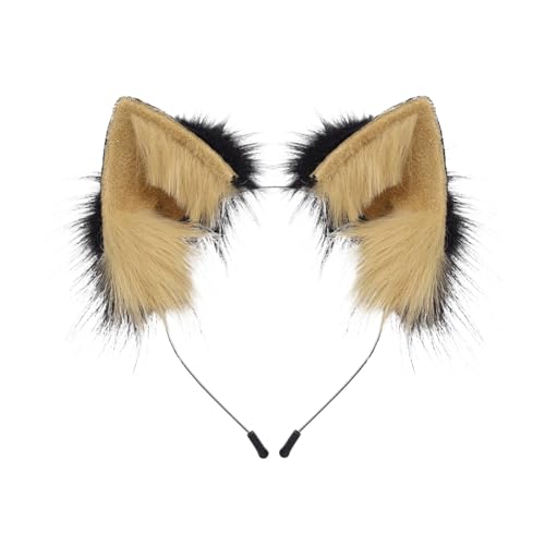 Diadema para disfraz de Halloween con orejas de gato peluche para mujeres y niñas
