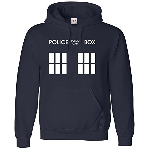 Inspired Police Box Hoodie in Adult Hooded Top, PLUS 1 T Shirt - Star & Stripes brand