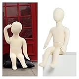 EPYBJYWQ Schaufensterpuppe Mannequin 1–9 Jahre alt Kinder-Ganzkörper-Schaufensterpuppe in sitzender Pose, Ansteckbarer Mannequin-Torso for die Einzelhandelspräsentation von Nähboutiquen(1 Years Old)