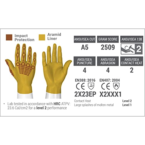 Hexarmor Cut And Heat Resistant Impact Protection Leather Work Gloves | Chrome Slt ® Series 4060 | X-Large #TOP2