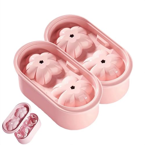 2 piezas moldes de hielo con diseño floral Sakura miniatura 1