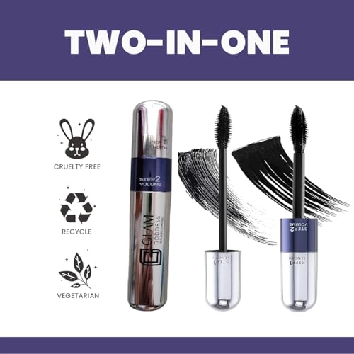 Image of Glam Goddess Double Trouble Volumizing and Lengthening Mascara | 2-in-1 Mascara for Women | Long Lasting (15 ml) (Black)
