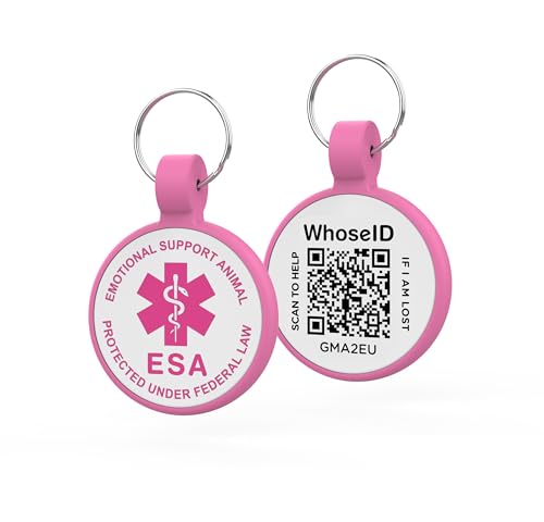 QR Code Dog Tag, QR Code Pet ID Tag, Dog ID Tag, Small Cat for Kitten and Puppy, Modifiable Free Online Profile, Scan QR Code Send Instant Location Alert Email (Rose, Regular)