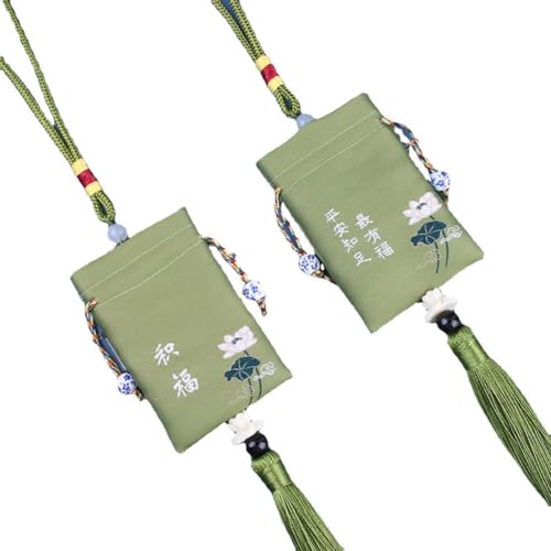 Sachet aromático bordado estilo antiguo portátil para auto 2 piezas miniatura 1