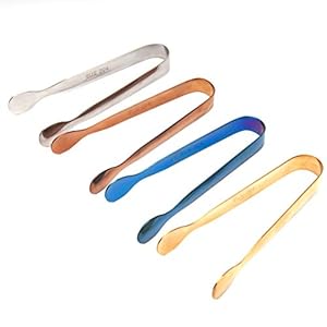 Kubus Ijsklemmen Vergulde Ronde Kop Steensuikertangen Warme Handdoeken en Suikertangen voor Familierestaurant bar Hotelbenodigdheden(4 Stuks 304 Roestvrij Staal Veelkleurig)