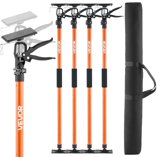 VEVOR Cabinet Jack Support Pole 4-Pack 45.7-114.2 Inch Steel Telescopic Quick Support Rod Adjustable 3rd Hand System up to 154 lbs Capacity for Installing Cabinets Lifting Drywall Cargo Bars
