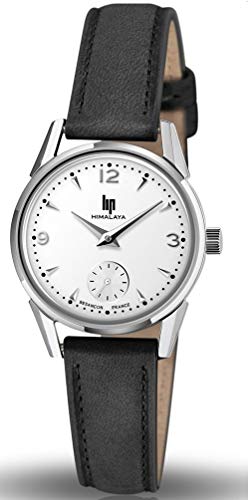 Montre Lip Himalaya cuir noir étanche, idéale pour le bureau et les sorties