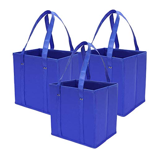 Reusable Grocery Shopping Bags, Storage Heavy Duty Reinforced Bottom for Cart, Reuseae Teusable