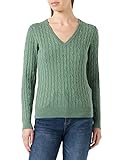 gant damenuhr detroit Strick GANT Damen Stretch Cotton Cable V-Neck Pullover, Jade Green, Standard