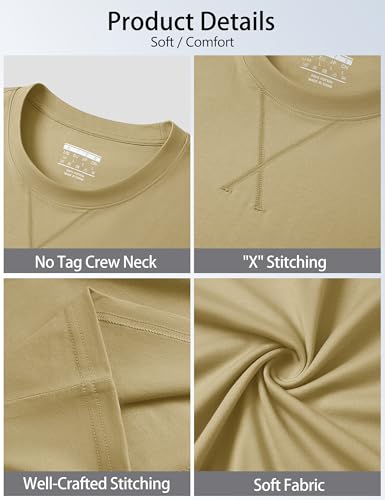 Cotrasen Men's T Shirts Cotton Drop Shoulder Short Sleeve Shirts for Men Casual Soft Comfort Loose Fit Mens Summer Tee Shirts