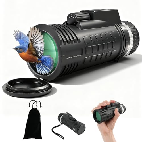BOSTRON 8X42 Monocular Telescope, Monocular for Adults High Powered with BAK4 Prism FMC Lens Rangefinder Compass, IPX7 Waterproof Monocular Compact for Bird Watching Hiking Concert Hunting Sports