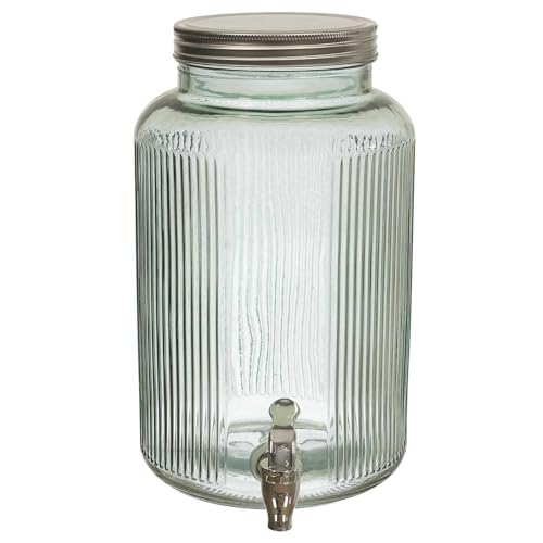 COOK CONCEPT, KA0495, Fuente de Cristal de Colores para Bebidas y Aperitivos de 5 litros, Ideal para cócteles, Cervezas y zumos. Diseño Elegante y práctico, Color Verde