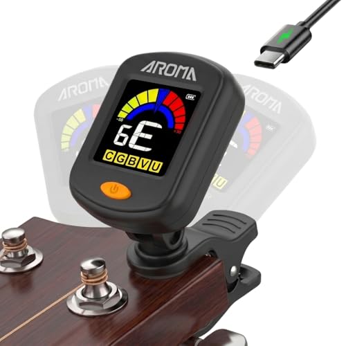 Ulumac Aroma Rechargeable Guitar Tuner Clip On for Guitar, Violin, Ukulele, Bass, Mandolin with...