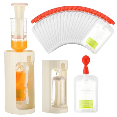 Image of Afarnook Squeeze Station Baby Food Maker Refillable Baby Food Pouches 50 Pcs Squeezed Pouches Filler Snacks Puree Storage Homemade Prep Essential for Infant and Toddlers