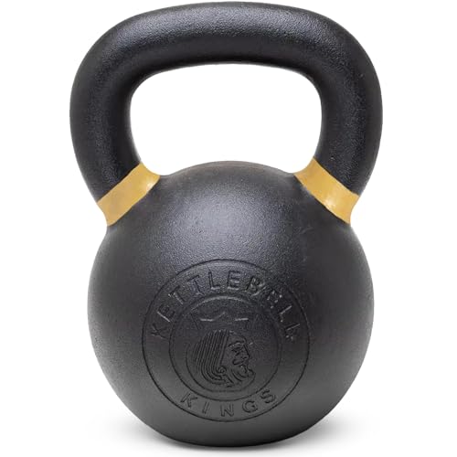 Kettlebell Kings Powder Coated Kettlebell, 14KG/31LB, Cast Iron, Black, Ideal for Home Gym
