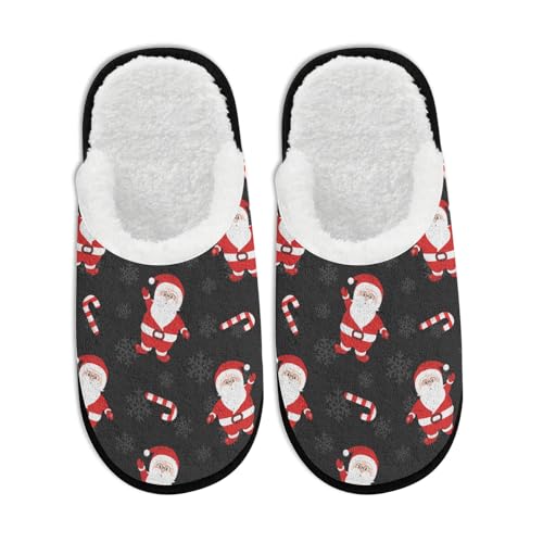 House Slippers for Woman Man Christmas Buffalo Plaid Funny Reindeer Santa Snowman Xmas Tree Snowflake Fuzzy Slipper Winter Slip on Cozy Memory Foam House Shoes Holiday Party Gifts