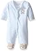Little Me Baby Boys' Chevron Teddy Bear Footie, Light Blue, 3 Months
