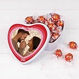 Wanapix | Caja de Bombones de Chocolate Blanco Personalizada con Foto y Texto | Con 22 Bombones | Regalo Original San Valentín | Corazón - 16x15x5 cm (800 ml) | Amor