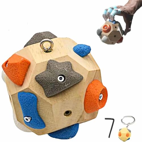 YUNFAN Handcrafted Boulder Block, Build Strength and Precisão, Finger Training Tool, 3D Rock Climbing Ball, portátil Wooden Climbing Balls, para Grip Strength Training, presentes para Rock Climbers