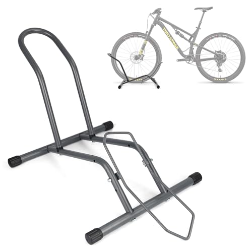 MEGHNA Fahrradständer Professional Boden Freistehender Ständer Halter Montages Fahrradpark Ständer für Mountainbike Rennrad MTB Schwarz (1… – Ansicht 1