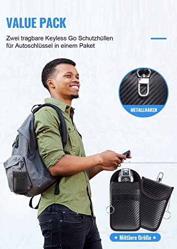 Lanpard Keyless Go Schutz Autoschlüssel Schutz Keyless Hülle 2 Pack Rfid Funkschlüssel Abschirmung Schlüsseltasche Schlüsseletui Schlüsselmäppchen Car Key Safe 5