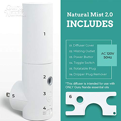 Gurunanda Portable Diffuser - Plug-In Oil Diffuser 2.0 For Essential Oils For Home And Office - Portable Waterless Oil Diffuser With Auto Shut Off, Adjustable Mist Mode (Pack Of 3) #TOP1