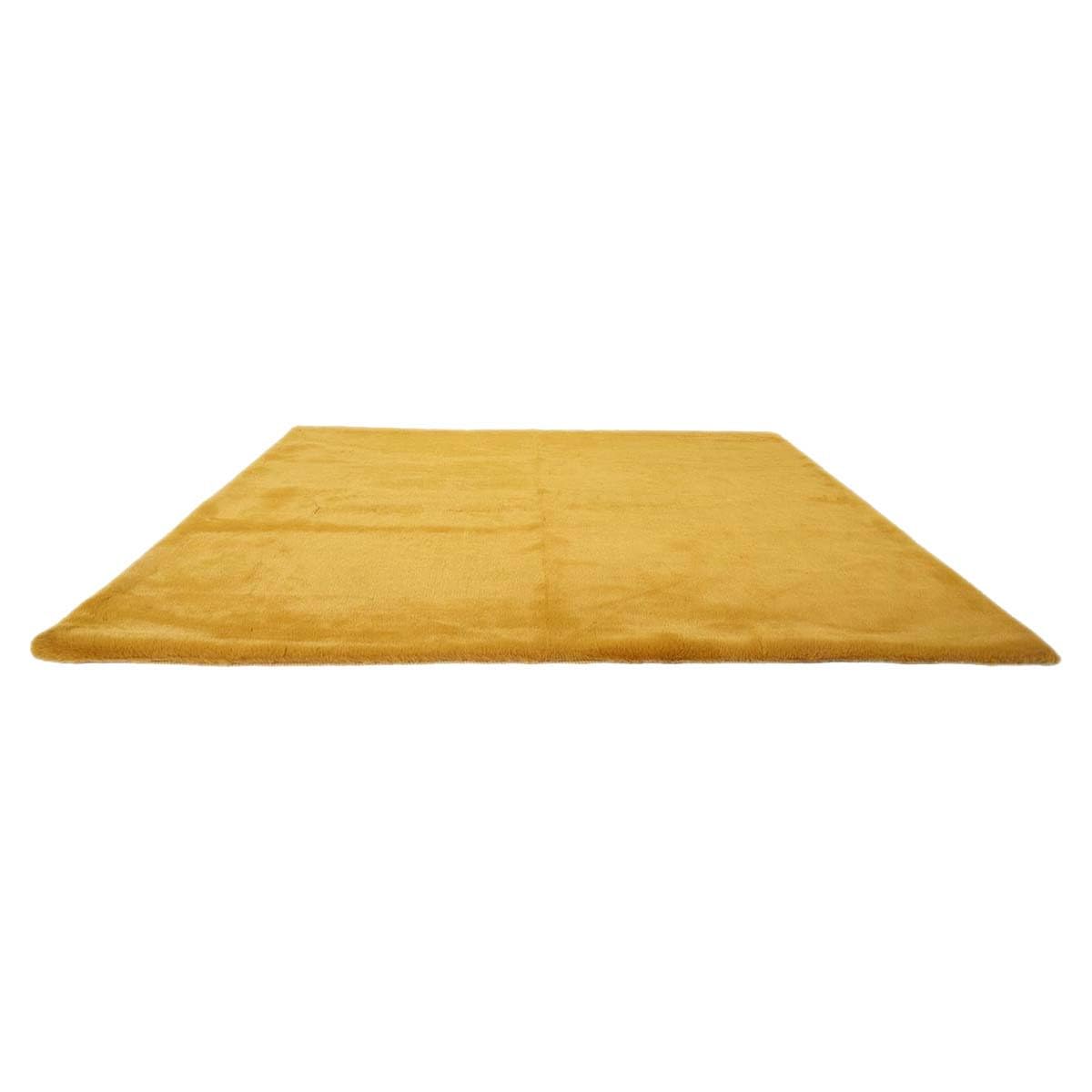 AltoBuy Tapis 120x170cm Imitation Fourrure Fine Jaune Moutarde - SNUGLY