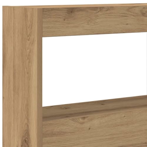 Tête de lit chêne 140 cm avec LED RVB & rangement vidaXL