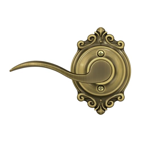 Image of SCHLAGE Accent Lever with Brookshire Trim Non-Turning Lock in Antique Brass - Right Handed